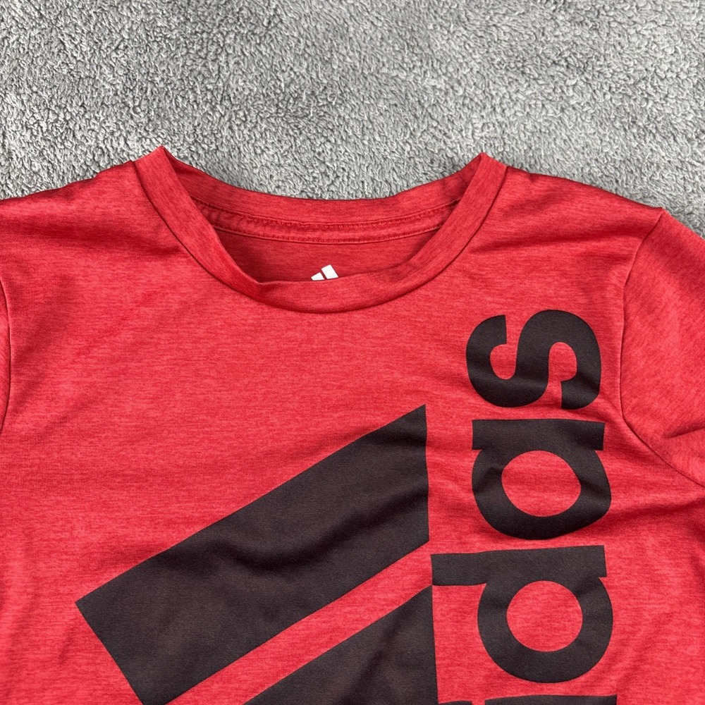Adidas Long Sleeve Shirt Boys 6 Red Logo‎